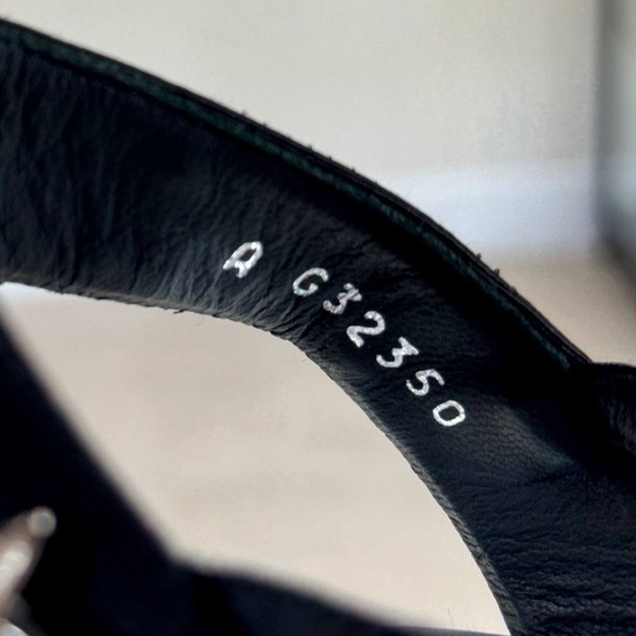 NEW Chanel Black Fabric Leather Pearl Block Heel Star Sandals Shoes - 39 - Picture 12 of 15